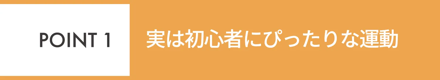 POINT1 初心者にぴったりな運動